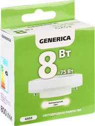 Лампа GENERICA LED таблетка 8Вт, 230В, 4000К, цоколь GX53, Арт. LL-T80-08-230-40-GX53-G