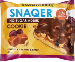 Изображение товара Печенье SNAQ FABRIQ Арахис, изюм и карамель, глазированное, 45г