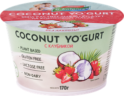 Изображение товара Десерт кокосовый G-BALANCE Клубника с йогуртовой закваской, 170г