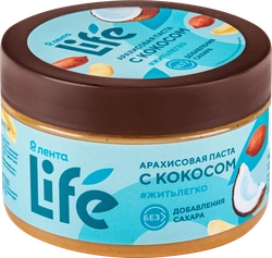 Паста арахисовая ЛЕНТА LIFE с кокосом, 250г