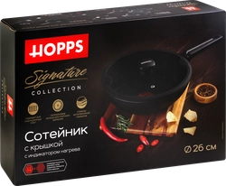 Сотейник HOPPS Signature с крышкой, индукция 26см, бакелит, Арт. HW-P6