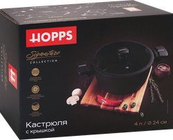 Кастрюля HOPPS Signature индукция 4л, бакелит, Арт. HW-P9
