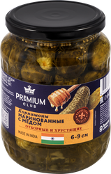 Изображение товара Корнишоны маринованные PREMIUM CLUB с медом 6–9см, 720мл