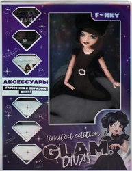 Кукла FUNKY TOYS Glam Divas Вэнди с аксессуарами, платье в горошек, 25см, Арт. FT00008