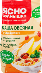 Изображение товара Каша овсяная ЯСНО СОЛНЫШКО с грушей и изюмом, 300г