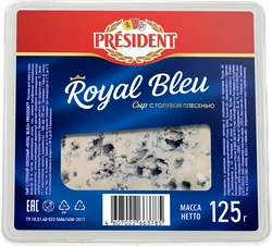 Сыр PRESIDENT Royal Blue c голубой плесенью 55%, без змж, 125г