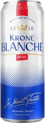 Напиток пивной KRONE BLANCHE BIERE пастеризованный 4,5%, 0.45л