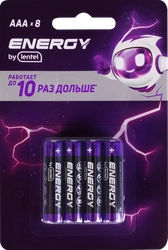 Элемент питания ENERGY BY LENTEL AAA LR03-8B, 8шт