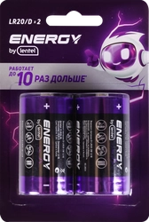 Элемент питания ENERGY BY LENTEL D LR20-2B, 2шт