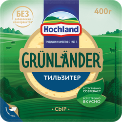 Изображение товара Сыр полутвердый HOCHLAND Grunlander Тильзитер 45%, без змж, 400г
