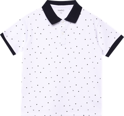 Рубашка для мальчика INWIN Kids, белая с принтом, Арт. BFTP-2