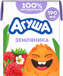Изображение товара Молочный коктейль детский АГУША Земляника 2%, без змж, 190мл