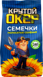 Изображение товара Семечки полосатые КРУТОЙ ОКЕР жареные, с морской солью, 240г