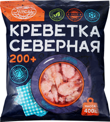 Изображение товара Креветки северные варено-мороженые AURORA неразделанные 200+, 400г