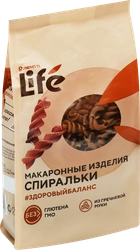 Макароны безглютеновые ЛЕНТА LIFE Спиральки, из гречневой муки с добавлением амарантовой муки, 250г