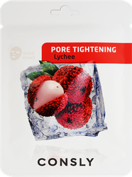 Изображение товара Маска тканевая для лица CONSLY Сужающая поры с экстрактом личи, 20мл