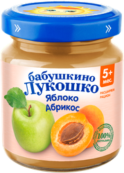 Изображение товара Пюре фруктовое БАБУШКИНО ЛУКОШКО Яблоко-абрикос, с 5 месяцев, 100г