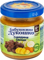 Пюре мясо-овощное БАБУШКИНО ЛУКОШКО Рагу овощное с говядиной, с 6 месяцев, 100г