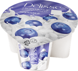 Изображение товара Творожное зерно в сливках DELISSE Черника 5%, без змж, 130г