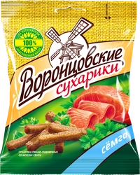 Сухарики ржано-пшеничные ВОРОНЦОВСКИЕ со вкусом семги, 120г