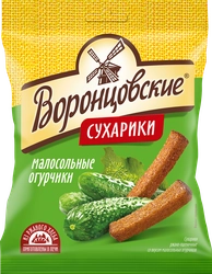 Сухарики ржано-пшеничные ВОРОНЦОВСКИЕ со вкусом малосольных огурчиков, 120г