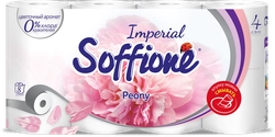 Туалетная бумага SOFFIONE Imperial Peony 4-слоя с ароматом пионов, 8шт