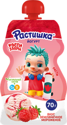 Изображение товара Йогурт питьевой РАСТИШКА Земляничное мороженое 2,6%, без змж, 70г