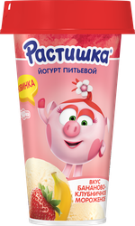Йогурт питьевой РАСТИШКА Бананово-клубничное мороженое 2,8%, без змж, 190г