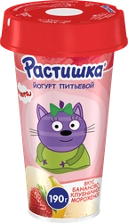 Йогурт питьевой РАСТИШКА Бананово-клубничное мороженое 2,8%, без змж, 190г