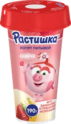 Йогурт питьевой РАСТИШКА Бананово-клубничное мороженое 2,8%, без змж, 190г