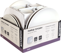 Набор столовый HOMECLUB Color 16 предметов, керамика, Арт. BC-N0102