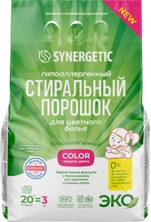 Стиральный порошок для цветного белья SYNERGETIC Color, гипоаллергенный, 3кг