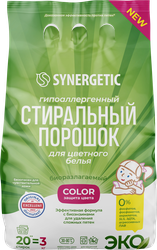 Изображение товара Стиральный порошок для цветного белья SYNERGETIC Color, гипоаллергенный, 3кг
