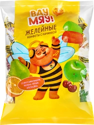 Конфеты желейные ВАУ МЯУ! Микс неглазированные, с начинкой, 250г