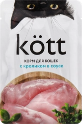 Корм консервированный для кошек KOTT с кроликом в соусе, 75г