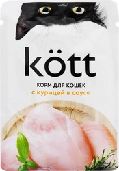 Корм консервированный для кошек KOTT с курицей в соусе, 75г