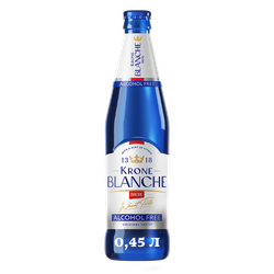 Напиток пивной безалкогольный KRONE BLANCHE BIERE Alcohol Free пастеризованный 0,5%, 0.45л