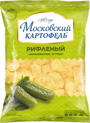 Чипсы картофельные МОСКОВСКИЙ КАРТОФЕЛЬ рифленые со вкусом маринованных огурцов, 120г