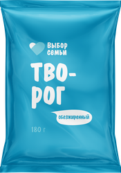 Изображение товара Творог ВЫБОР СЕМЬИ обезжиренный, без змж, 180г