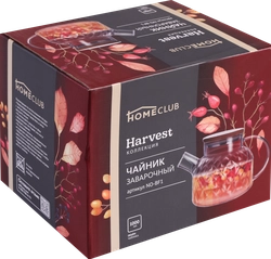 Чайник заварочный HOMECLUB Harvest, стекло, бамбук, нержавеющая сталь, 1л, Арт. NO-BF1