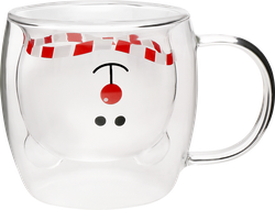 Изображение товара Кружка HOMECLUB Мишка, с двойными стенками, стекло, 250мл, Арт. KTDW0257D-P
