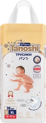 Подгузники-трусики детские TANOSHI Premium мягкие и тонкие XL 12–17кг, 
38шт