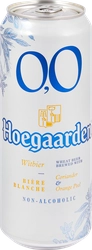 Напиток пивной безалкогольный HOEGAARDEN 0,0 Пшеничный не более 0,5%, 0.45л