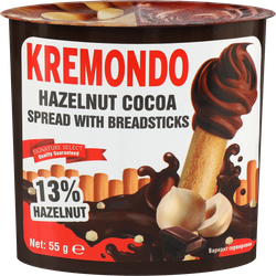 Изображение товара Паста ореховая KREMONDO с хлебными палочками, 55г