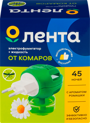 Изображение товара Комплект от комаров ЛЕНТА Фумигатор Люкс+ликвид Ромашка 45 ночей