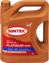 Масло моторное SINTEC Platinum 7000 5W-30 C3 SP, Арт. 600149, 4л
