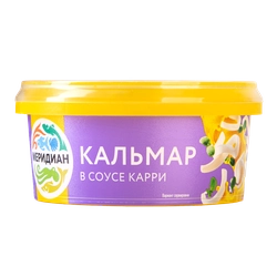 Кальмар МЕРИДИАН в соусе карри, соломка, 180г