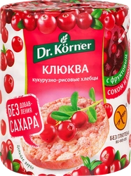 Хлебцы кукурузно-рисовые DR KORNER Хрустящие, с клюквой, 90г