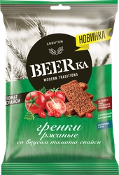 Гренки ржано-пшеничные BEERKA со вкусом томата спайси, 60г