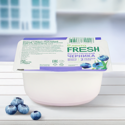 Йогурт ЛЕНТА FRESH Греческий Черника двухслойный 3,4%, без змж, 125г